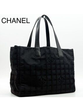 Chanel New Travel Line MM Tote Bag Nylon CC Logo
